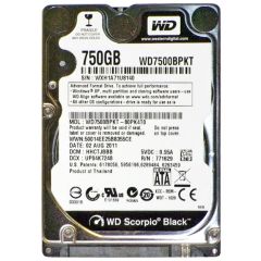 WD7500BPKT - Western Digital Scorpio Black 750GB SATA 3Gb/s 7200RPM Hard Disk Drive with Shock Guard. 16MB Cache 2.5 inch